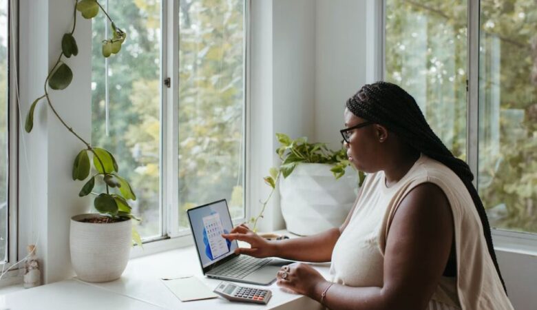 woman remote working